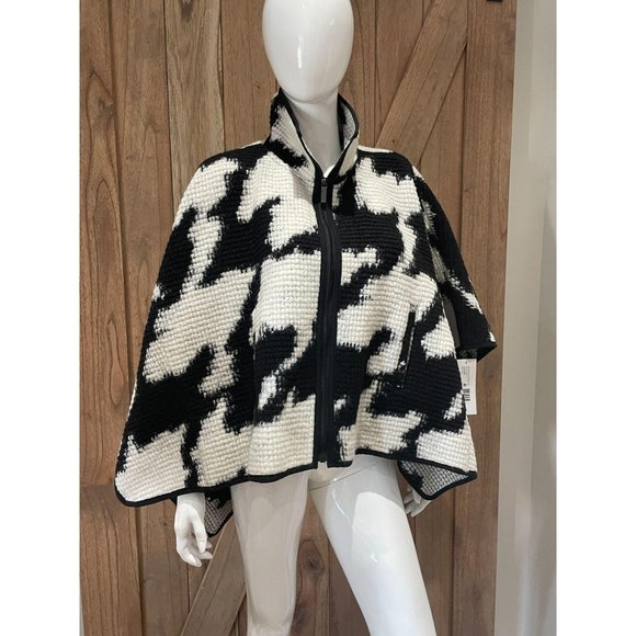 NWT French Connection Houndstooth Wool Poncho - Picture 6 of 6